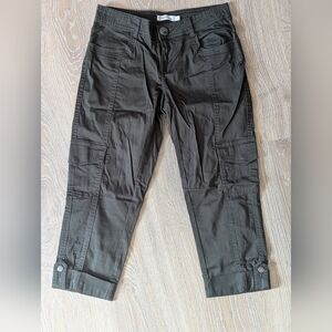 Women's Dark Olive Green Cargo Pants Utility Style Y2K Outdoor Hiking